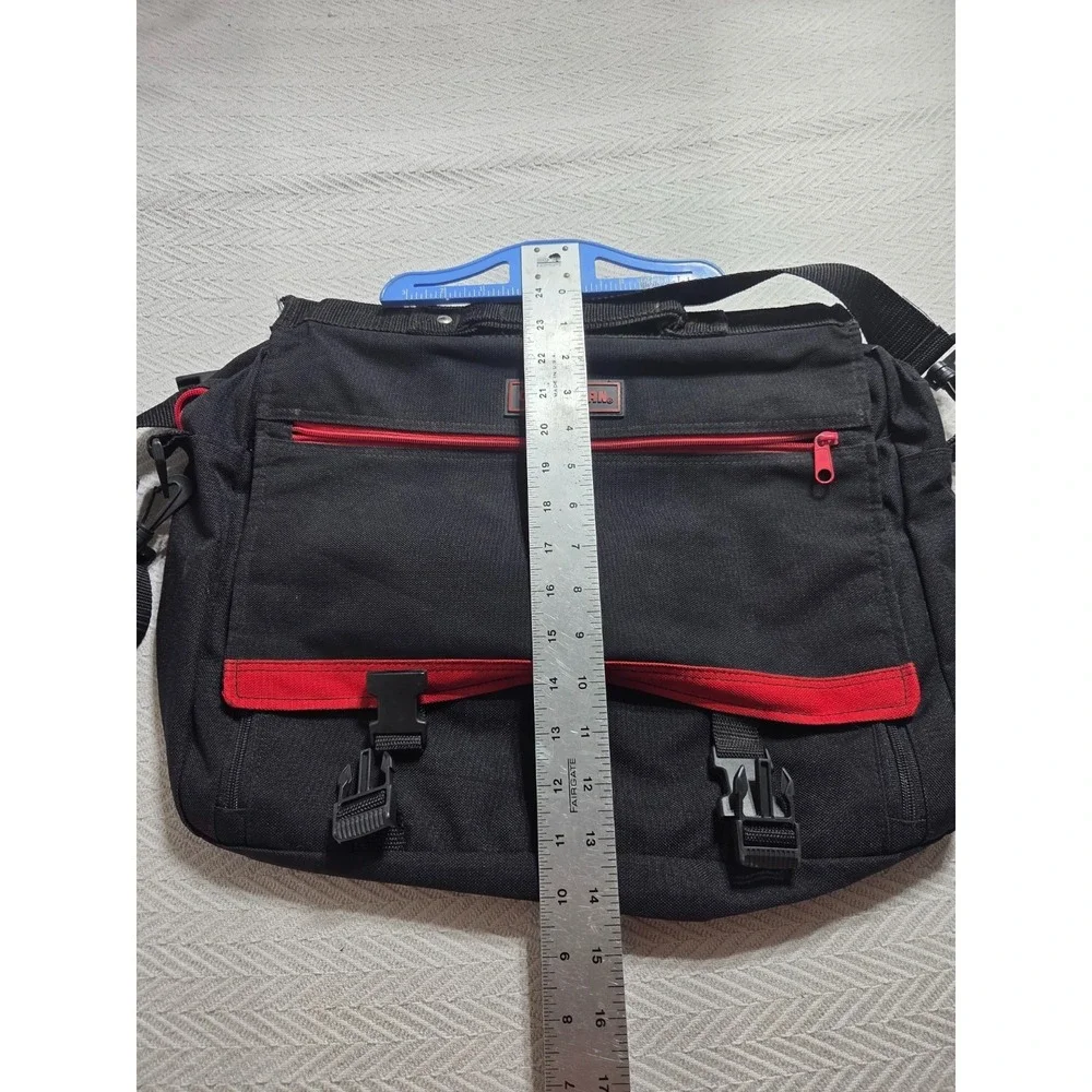 Craftsman Tool Messenger Bag Black Red Shoulder Strap Organizer 20 Inch